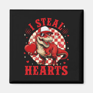 Süß ich stehle Herzen Valentinsjungen Dinosaurier Magnet