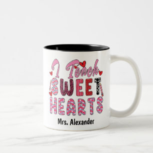 Süß ich unterrichte süße Herzen Valentinstag Custo Zweifarbige Tasse