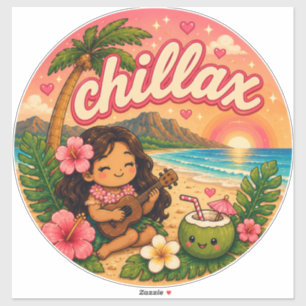 süß kawaii hawaii  aufkleber
