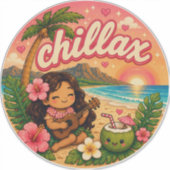 süß kawaii hawaii aufkleber (Vorderseite)