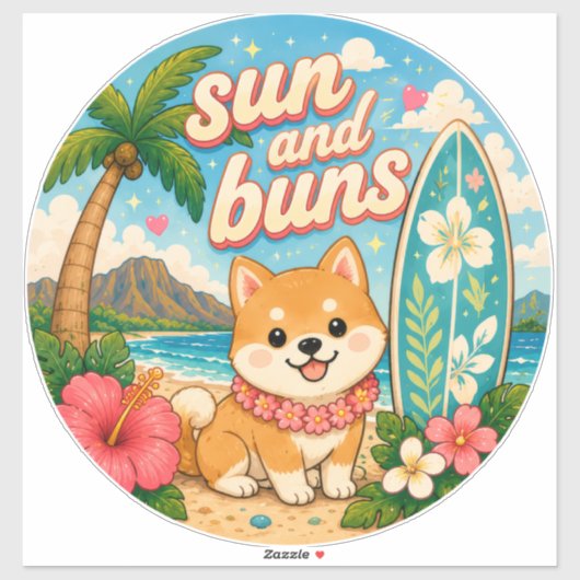 süß kawaii hawaii  aufkleber (Blatt)