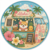 süß kawaii hawaii aufkleber (Vorderseite)