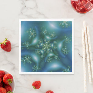 süß   Kunst des blauen und grünen Fraktals Serviette
