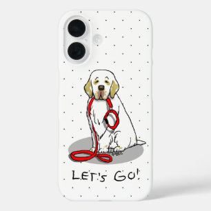 Süß Lass uns gehen! Clumber Spaniel Hund spazieren iPhone 16 Hülle