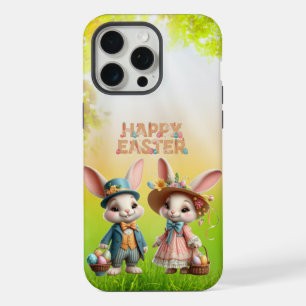 Süß, launisch Frohe Ostern mit 2 Kaninchen iPhone 15 Pro Max Hülle