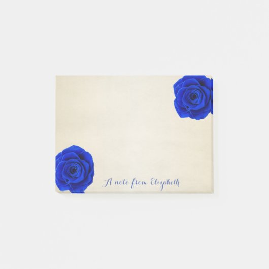 Süß Lieblich Stylisch, Blaue Rosen Post-it Klebezettel (Vorderseite)