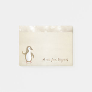 Süß, Lieblich, Stylisch, Glücklicher Pinguin Post-it Klebezettel