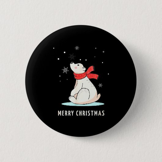Süß Lustig & Einzigartiger Weihnachts Lar Bär Button (Vorderseite)