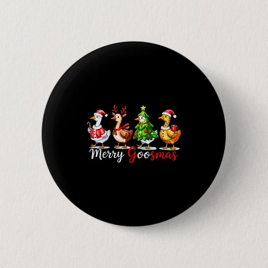 Süß Lustig Fröhliche Goosmas Alberner Gans Rentier Button (Vorderseite)