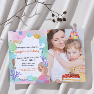 Süß Lustig | Kinder Foto Geburtstag Einladung