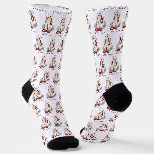 Süß Lustig Los geht's! Walk Komondor Hund mit Lein Socken