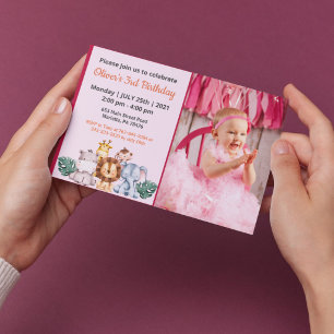 Süß Lustig   Mädchen Foto Geburtstagseinladung Einladung