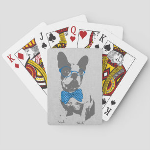 Süß lustig trendy vintage Tier Französische Bulldo Spielkarten