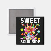 Süß mit einer sauren Seite Lustiger Kaugummi-Patch Magnet (Vorderseite/Rückseite)