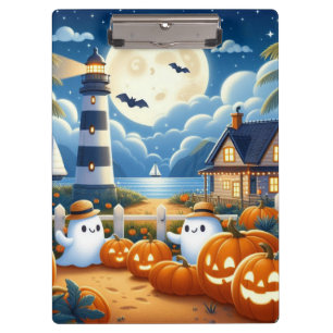 Süß, nautische/küstennah Halloween-Geister/Kürbiss Klemmbrett