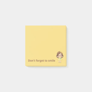 Süß Nicht vergessen zu lächeln Gelbe Kawaii Post-i Post-it Klebezettel