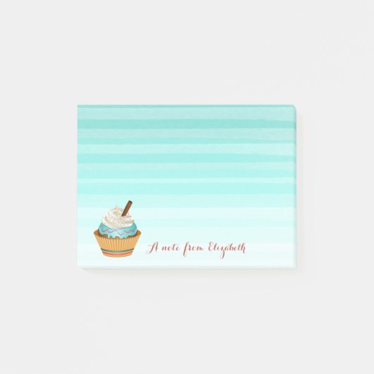 Süß Niedlich Stylisch Mädchenhaft, Cupcake Post-it Klebezettel (Vorderseite)