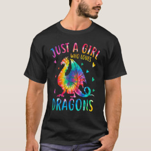 Süß nur ein Mädchen, das Drachen Tie-Dye-Frauen li T-Shirt