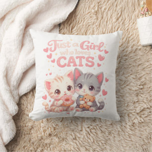 Süß Nur ein Mädchen das Katzen liebt Süße Kätzchen Kissen