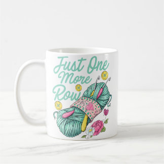 Süß, nur noch eine Reihe - Floral für Strickliebha Kaffeetasse