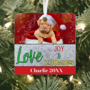 SÜß 🎅 Personalisierter Hunde-Weihnachts-Schmuck z Ornament Aus Metall