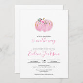 Süß pink ein kleiner Kürbis wie im Baby Einladung (Vorne/Hinten)