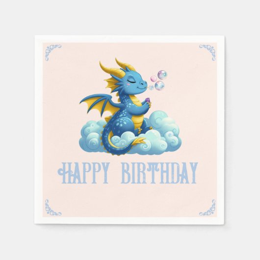 Süß/Regenbogen/Drache/Whimsical Serviette (Vorderseite)