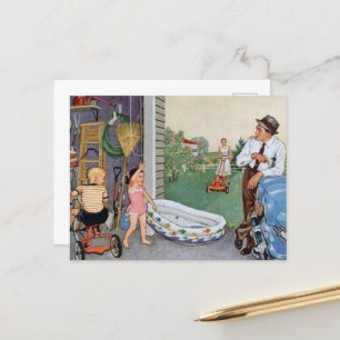 süß retro vintage alltäglich postkarte