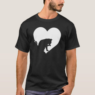 Süß Retro, wer Katzen liebt Schwarze Katze  Weißes T-Shirt
