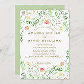 süß-romantisch | Einladung zur Blumenhochzeit (Vorne/Hinten)