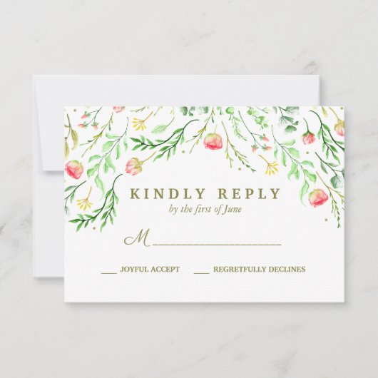 süß-romantisch | Floral Wedding RSVP Karte (Vorderseite)