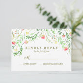 süß-romantisch | Floral Wedding RSVP Karte (Stehend Vorderseite)