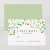 süß-romantisch | Floral Wedding RSVP Karte (Vorne/Hinten)