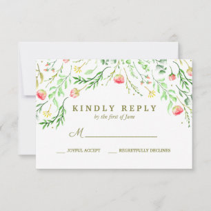 süß-romantisch   Floral Wedding RSVP Karte