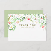 süß-romantisch | Floral Wedding Vielen Dank Dankeskarte (Vorne/Hinten)