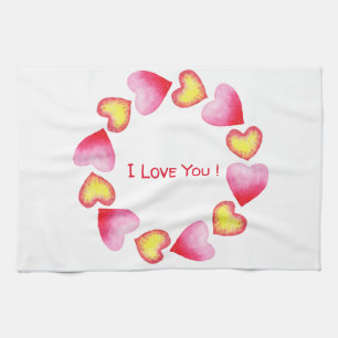 Süß Romantisch Ich liebe dich Valentinstag Geschirrtuch