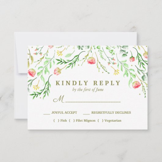 süß-romantisch | UAWG für Blumenzehen RSVP Karte (Vorderseite)