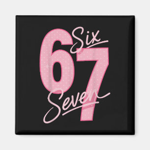 Süß Rosa 67 Six Seven Lustiger Meme Frauen Mädchen Magnet