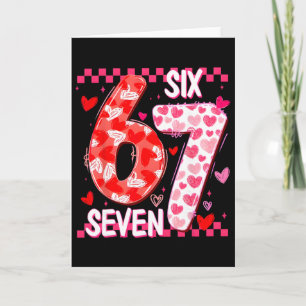 Süß Rosa 67 Valentinstag Six Seven Lustiges Meme F Karte