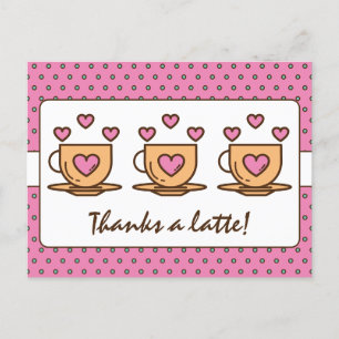 Süß Rosa Danke Sehr Kaffee Danke Dir Postkarte