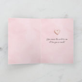 Süß Rosa Gestreiftes Herz Liebe Karte (Innenseite)