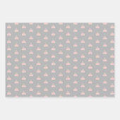 Süß Rosa Grau Schwarz Karneval Zirkus Geschenkpapier Set (Vorderseite 3)