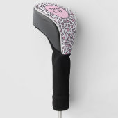 Süß Rosa Grau Tier Leopardendruck Golf Headcover (angewinkelt)
