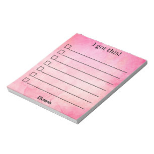 Süß Rosa Personalisiert Ihr Name Notizblock