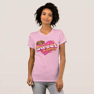 Süß & Scharf Leopard Lips Retro Herz T-Shirt