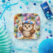 Süß, süß die Eule Quadrat Ostern Ei Party Papier Pappteller (Party)