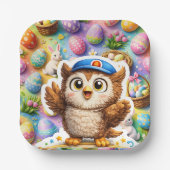 Süß, süß die Eule Quadrat Ostern Ei Party Papier Pappteller (Vorderseite)