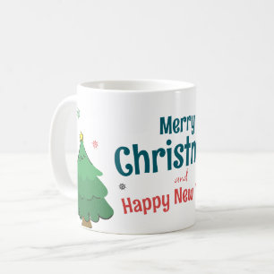 Süß und Freude zeichnen kleinen Baum Frohe Weihnac Kaffeetasse
