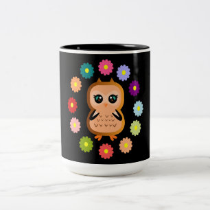 süß und kawaii Eule Wilde Tiere Bunte Hoot Zweifarbige Tasse