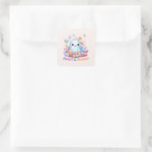süß und lecker quadratischer aufkleber (Tasche)